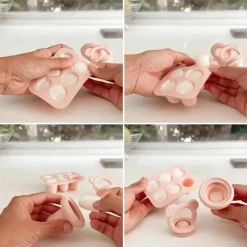 Ali+Oli - Bandejas para freezer de leite materno, silicone de qualidade alimentar sem BPA, pacote com 2, cinza