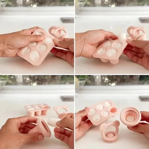 Ali+Oli - Bandejas para freezer de leite materno, silicone de qualidade alimentar sem BPA, pacote com 2, cinza