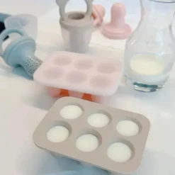 Ali+Oli - Bandejas para freezer de leite materno, silicone de qualidade alimentar sem BPA, pacote com 2, rosa claro