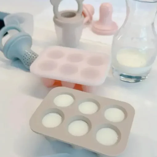 Ali+Oli - Bandejas para freezer de leite materno, silicone de qualidade alimentar sem BPA, pacote com 2, rosa claro