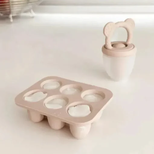 Ali+Oli - Bandejas para freezer de leite materno, silicone de qualidade alimentar sem BPA, pacote com 2, cinza