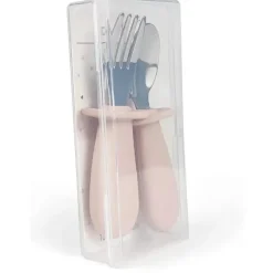 Ali+Oli - Conjunto de aprendizagem de colher e garfo para crianças, 6m+, rosa