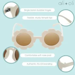 Ali+Oli - Óculos de Sol para Crianças Flor, Branco