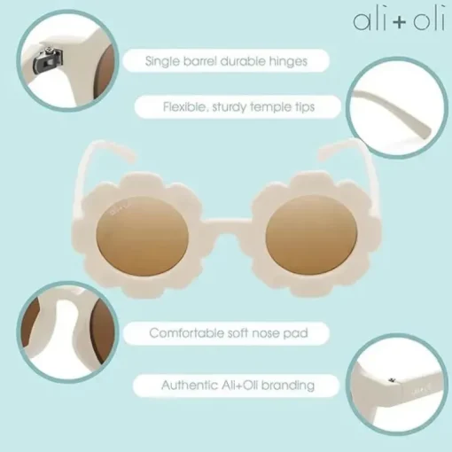 Ali+Oli - Óculos de Sol para Crianças Flor, Branco