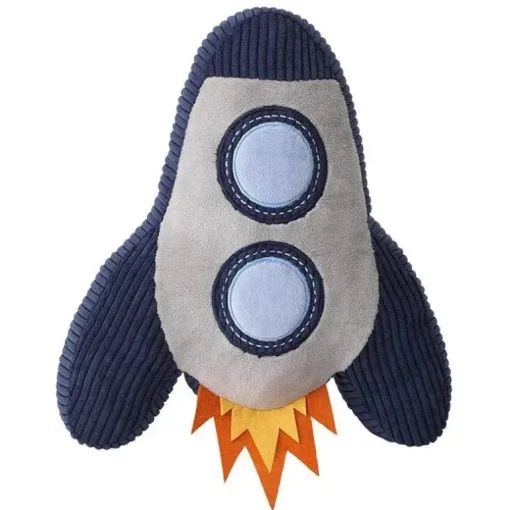 Almofada de pelúcia para berçário de foguetes da Via Láctea Lambs &amp; Ivy, azul/cinza
