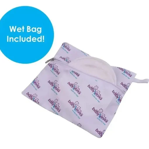 Almofadas de amamentação reutilizáveis ​​de bambu para bebês com bolsa molhada e bolsa de roupa suja - 8 ct