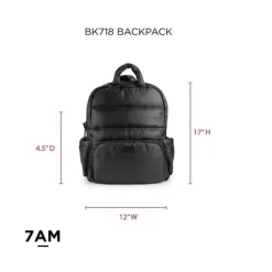 7AM Voyage - Mochila para fraldas, preta