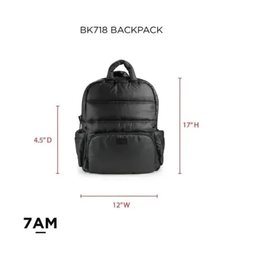 7AM Voyage - Mochila para fraldas, preta