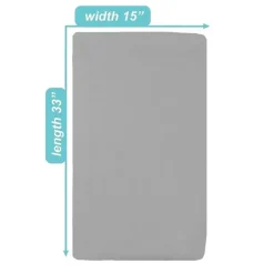 American Baby -100% Algodão Malha 5,7 Oz Valor Jersey Lençol de Berço Ajustado 15 X 33 X 4, Alfabeto Cinza