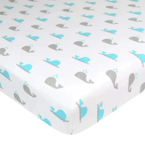 American Baby -100% Algodão Malha 5,7 Oz Valor Jersey Lençol de Berço Ajustado 15 X 33 X 4, Alfabeto Cinza