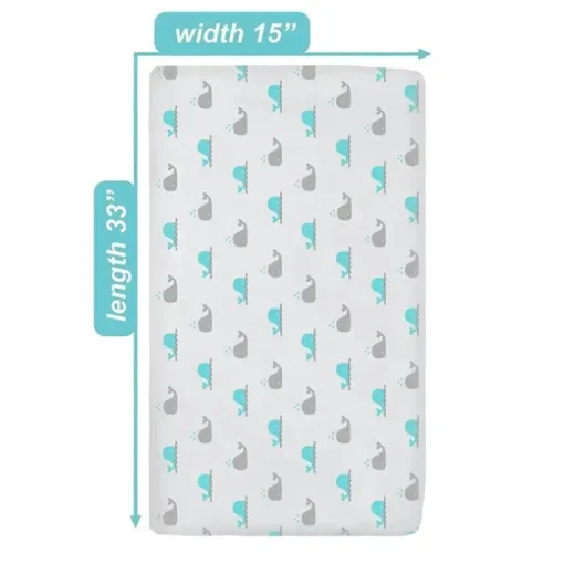 American Baby -100% Algodão Malha 5,7 Oz Valor Jersey Lençol de Berço Ajustado 15 X 33 X 4, Alfabeto Cinza
