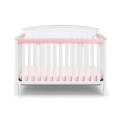 American Baby - Capas laterais para grades de berço, rosa/branco