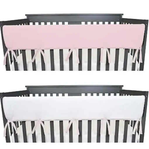 American Baby - Cobertura Longa para Trilho de Berço, Rosa/Branco