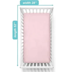 American Baby -100% Cotton Knit Jersey Fitted Crib Sheet, Pink