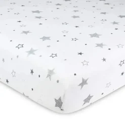 American Baby - Lençol de berço 100% algodão estampado, malha justa, Super Stars