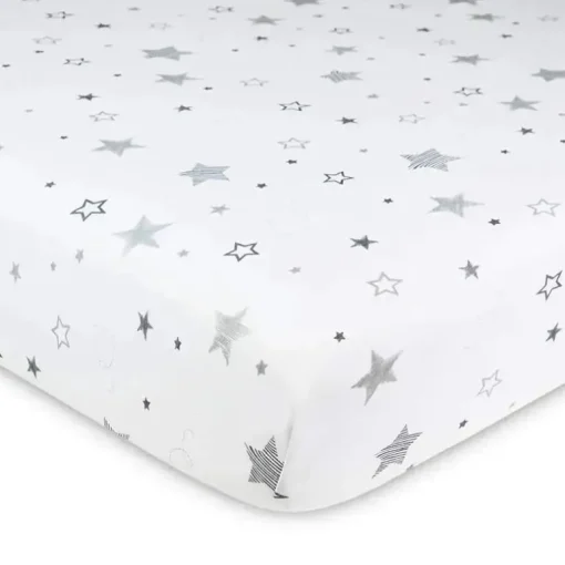 American Baby - Lençol de berço 100% algodão estampado, malha justa, Super Stars