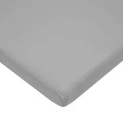 American Baby - Lençol de berço com elástico 15 X 33, malha de algodão 100% natural, cinza