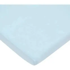 American Baby - Lençol de berço ajustado 100% algodão natural malha jersey, azul