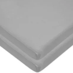 American Baby - Lençol de berço justo 15 x 33, malha jersey 100% algodão natural, cinza