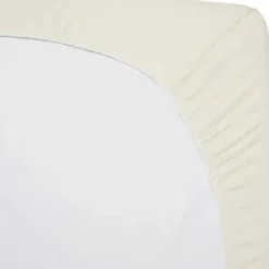 American Baby - Lençol de berço justo 15 x 33, malha jersey 100% algodão natural, creme