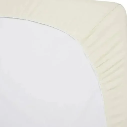 American Baby - Lençol de berço justo 15 x 33, malha jersey 100% algodão natural, creme