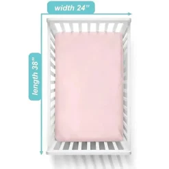 American Baby - Mini lençol de berço ajustado 24 x 38, lençol portátil de jérsei 100% algodão, rosa bebê