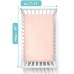 American Baby - Mini Lençol de Berço 24 x 38, Lençol Portátil 100% Algodão Jersey, Blush