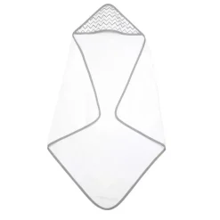 American Baby - TL Care Terry 2 pacotes de toalhas com capuz, algodão orgânico, estrelas cinza/ziguezague cinza
