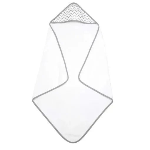 American Baby - TL Care Terry 2 pacotes de toalhas com capuz, algodão orgânico, estrelas cinza/ziguezague cinza