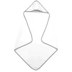 American Baby - TL Care Terry 2 pacotes de toalhas com capuz, algodão orgânico, estrelas cinza/ziguezague cinza
