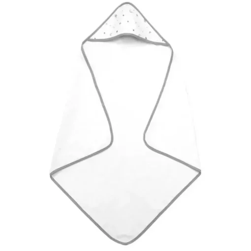 American Baby - TL Care Terry 2 pacotes de toalhas com capuz, algodão orgânico, estrelas cinza/ziguezague cinza