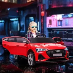 Aosom - Carro Audi infantil movido a bateria em brinquedo com controle remoto, vermelho