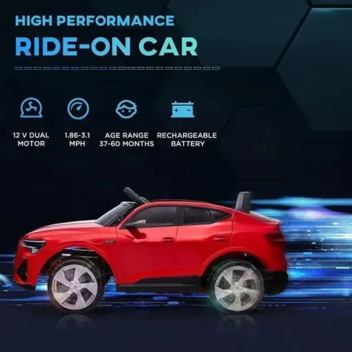 Aosom - Carro Audi infantil movido a bateria em brinquedo com controle remoto, vermelho