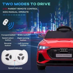 Aosom - Carro Audi infantil movido a bateria em brinquedo com controle remoto, vermelho