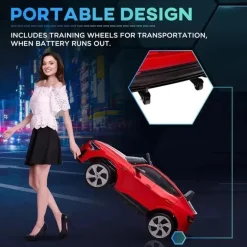 Aosom - Carro Audi infantil movido a bateria em brinquedo com controle remoto, vermelho