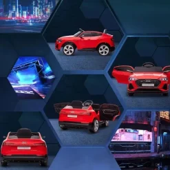 Aosom - Carro Audi infantil movido a bateria em brinquedo com controle remoto, vermelho