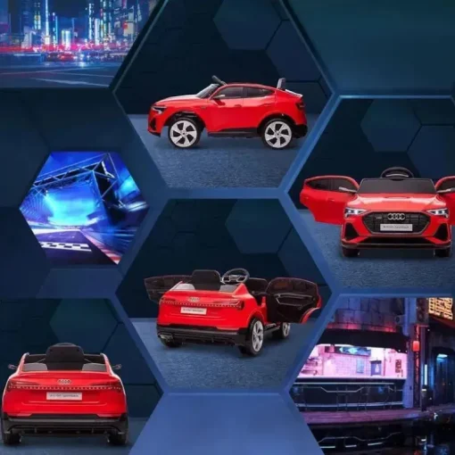 Aosom - Carro Audi infantil movido a bateria em brinquedo com controle remoto, vermelho