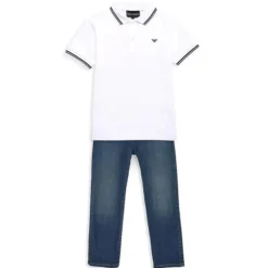 Armani - Baby Boy Essential Short Sleeve Polo, White