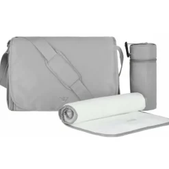 Armani Baby - Conjunto de bolsa múmia com placa de águia, cinza