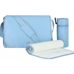 Armani Baby - Conjunto de bolsa múmia com placa de águia, azul celeste