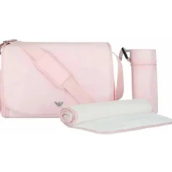 Armani Baby - Conjunto de bolsa múmia com placa de águia, rosa