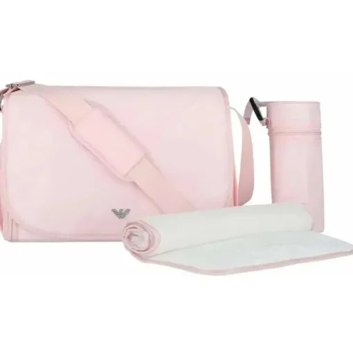 Armani Baby - Conjunto de bolsa múmia com placa de águia, rosa