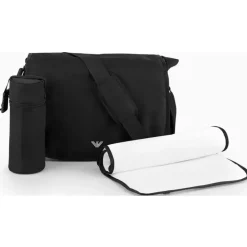 Armani Baby - Conjunto de bolsa múmia com placa de águia, preta