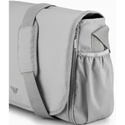 Armani Baby - Conjunto de bolsa múmia com placa de águia, cinza