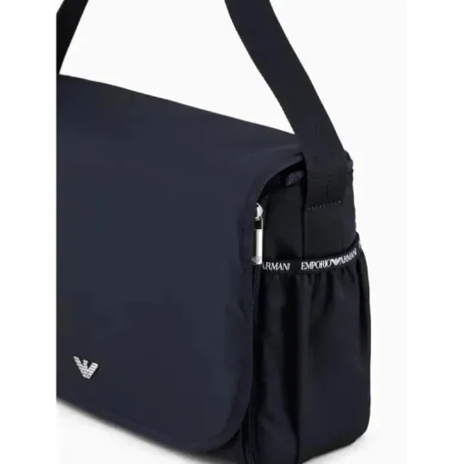 Armani Baby - Conjunto de bolsa múmia com placa de águia, azul marinho
