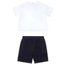 Armani Baby - 2Pk Set T-Shit And Shorts, White And Navy