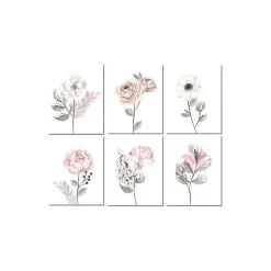 Arte de parede sem moldura de cordeiros e hera - aquarela floral