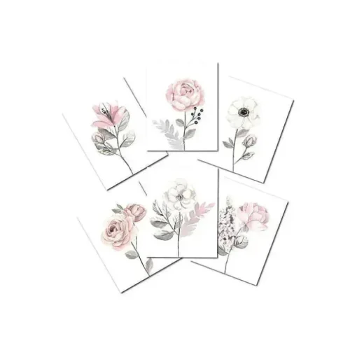 Arte de parede sem moldura de cordeiros e hera - aquarela floral