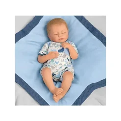Ashton Drake - Boneca Baby Boy que Respira com Cobertor Acolchoado e Chupeta