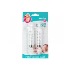 Aspirador nasal com tubo de agulha sólido de silicone para bebê 2 peças 10 ml